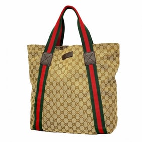 Gucci GG Canvas Sherry Line Tote Bag 189669 Brown Women's P1549250