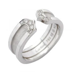 Cartier Ring C2 18KWG White Gold Diamond #55 Men's Women's