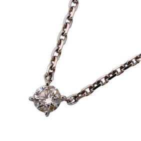 Cartier Solitaire Necklace 1PD 18KWG White Gold Diamond Women's