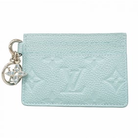 Louis Vuitton Monogram Empreinte Lagoon Card Case with Porte Carte LV Charm, Light Blue, M82171,