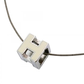 Hermes Necklace, Carage d'Ache, GP Plated, Silver, White, Women's
