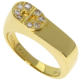 Christian Dior Dior CD logo diamond ring in 18K yellow gold for women.