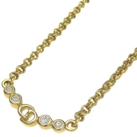 Christian Dior CD logo rhinestone necklace in metal for women.