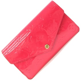 Louis Vuitton Vernis Portefeuille Jeanne Flap Bi-fold Long Wallet M61689 Hot Pink Women's LOUIS
