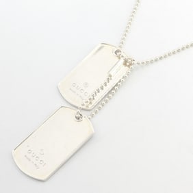 Gucci Necklace Dog Tag ID Pendant 010492 SV Sterling Silver 925 Ball Chain Women's Men's GUCCI