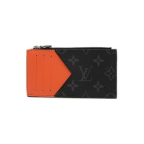 Louis Vuitton Monogram Eclipse Coin Card Holder Wallet/Coin Case, Orange, M25843