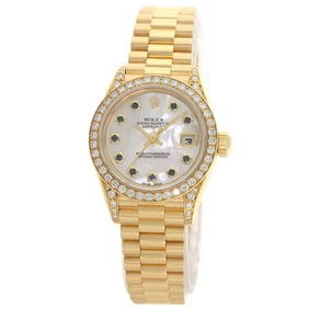 Rolex 69158NGS Datejust 10P Sapphire Watch in 18K Yellow Gold with Diamonds, Women's