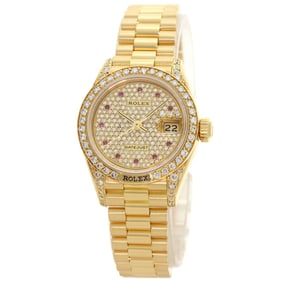 Rolex 69158ZR Datejust Genuine Diamond and Ruby Watch in 18K Yellow Gold/18KYG/18KYG Women's ROLEX
