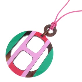 Hermes H Equipe pendant necklace in buffalo horn for women.