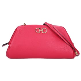 Salvatore Ferragamo AU-22 0334 Gancini Shoulder Bag, Pink, Women's