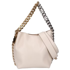 STELLA McCARTNEY FRAYME BUCKET 2-WAY Shoulder/Handbag, Ivory, Women's