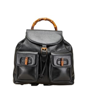 Gucci Bamboo Backpack 003 1998 Black Leather Women's GUCCI