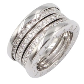 BVLGARI B-zero1 Diamond Ring, 18K White Gold, Women's, Silver, Clear