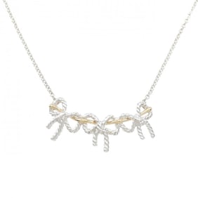 Tiffany 925 750YG Ribbon Necklace