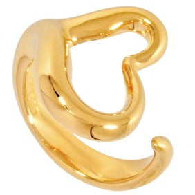 Tiffany & Co. Heart Ring, Size 12, K18YG, 10.1g, Yellow Gold, Elsa Peretti, Women's