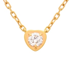 Cartier Diamant Léger Heart Necklace Diamond K18PG Amour Ladies