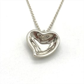 Tiffany & Co. Full Heart Necklace SV925 4.1g Silver Leaf Ladies