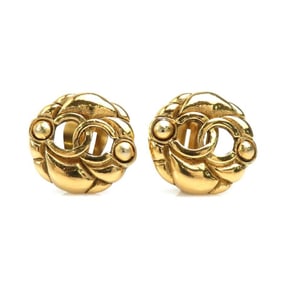 CHANEL Coco Mark Metal Gold Earrings for Women w1195a