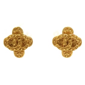 CHANEL Coco Mark Metal Gold Earrings for Women e60425a