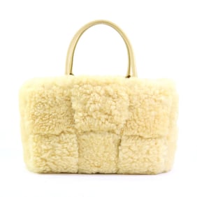 BOTTEGA VENETA Handbag Small Arcoto Mouton Leather Yellow Women's w1188g