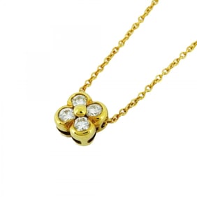 Tiffany Necklace Bezel 4PD K18YG Yellow Gold Diamond Ladies