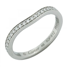 Cartier Ring Ballerina Half Eternity Pt950 Platinum Diamond #48 Ladies
