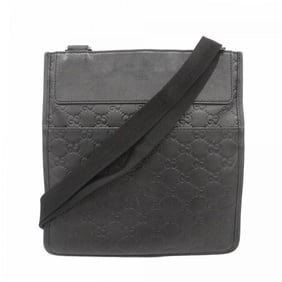 Gucci Shoulder Bag Guccissima 27639 Leather Black Men's