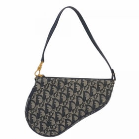 Christian Dior Trotter Canvas Handbag Navy Women's