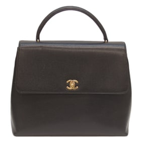 CHANEL No. 5 Black Caviar G Hardware Top Handle Handbag Women's