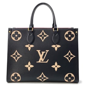 Louis Vuitton Monogram Empreinte On-the-Go MM Tote Bag M45495, Black, 2-Way