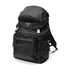 Prada Re-Nylon Saffiano Leather Backpack 2VZ090, Black, S-159277