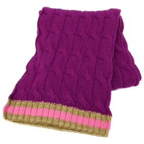 GUCCI 544777 Wool and Cashmere Scarf, Purple, Women's