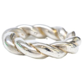 BOTTEGA VENETA Bottega Veneta Ag925 Twist Ring, Size 13, Silver, Men's