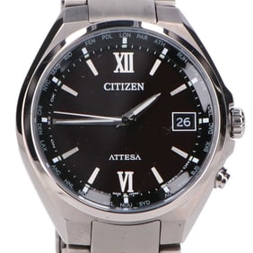 CITIZEN CB1120-50G H149 ATTESA Perpetual Calendar Eco-Drive Radio-Controlled Wristwatch, Silver, Men