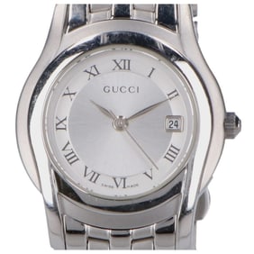 GUCCI SS 5500L Date Quartz Watch, Silver, Women's