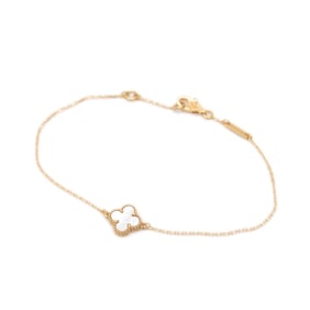 Van Cleef & Arpels Sweet Alhambra Bracelet in 18K Yellow Gold and Mother of Pearl (VCARF68800)