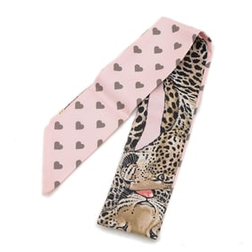 Hermes Hermès Twilly Scarf/Muffler Jungle Love Rose Pale Etoupe Brun 100% Silk