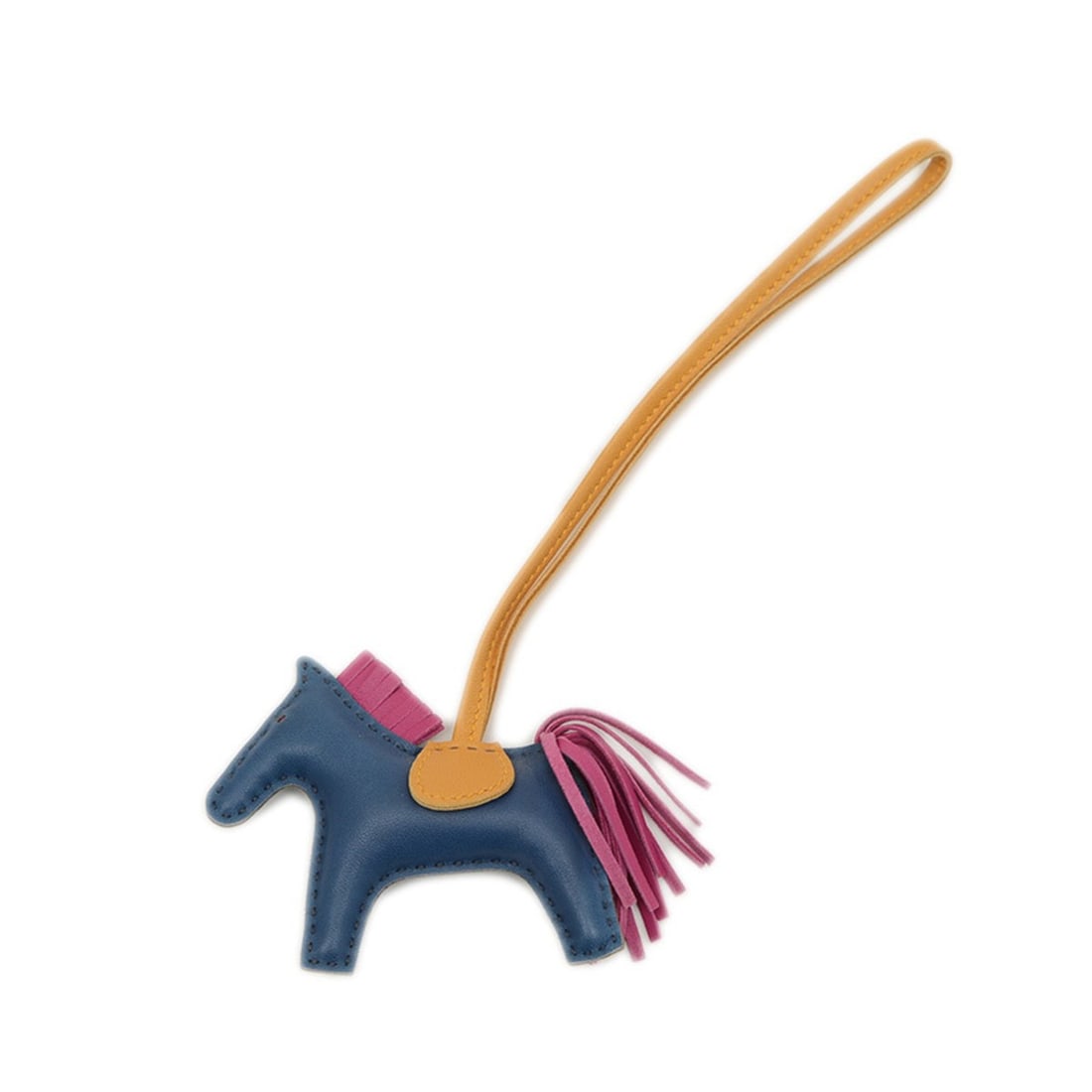 Hermes HermÃ¨s Rodeo PM Bag Charm, Sesame, Malachite, Rose Sakura, C Stamp: --- Catalog --- Category: Size Size (HxWxD): 75.00mm x 130.00mm / 2.95'' x 5.12'' Category: Design Type: Handbag charm Color: Rose sakura Gender: Women,Men Material: Agneau Milo Category: General Bran