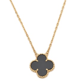 Van Cleef & Arpels Vintage Alhambra Necklace in 18K Yellow Gold with Onyx (VCARA45800)
