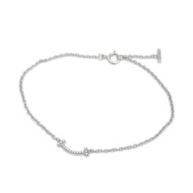 Tiffany T Smile Mini Bracelet in 18K White Gold with Diamonds