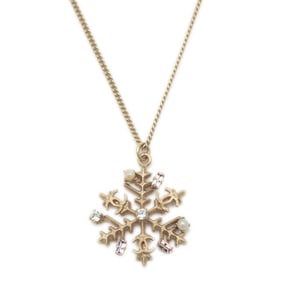 Chanel Snowflake Necklace with Rhinestones, Silver, 05A