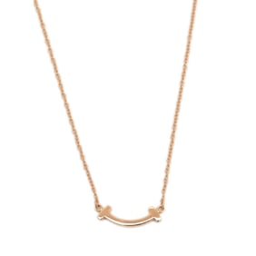 Tiffany T Smile Mini Pendant Necklace in 18K Gold