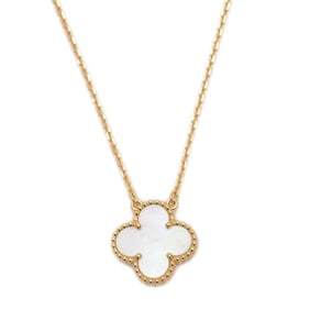 Van Cleef & Arpels Vintage Alhambra Necklace in 18K Yellow Gold and Mother of Pearl (VCARA4590)