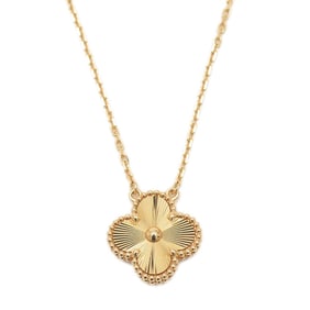 Van Cleef & Arpels Vintage Alhambra Pendant Necklace Guilloche K18YG VCARP4KL00