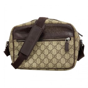 Gucci GG Supreme Shoulder Bag 114291 Beige Brown Women's