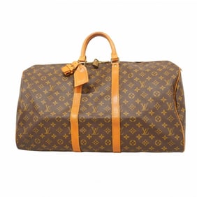 Louis Vuitton Monogram Keepall 55 Boston Bag M41424 Brown Men's and Women's