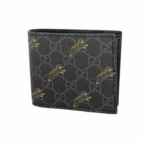 Gucci GG Supreme Wallet 575132 Gray Black Men's