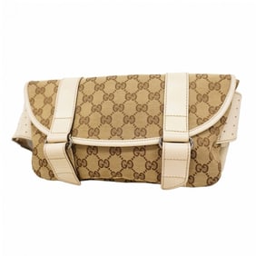 Gucci Waist Bag GG Canvas 145851 Beige Ivory Women's