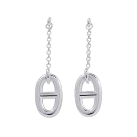 Hermes Chaine d'Ancre Farandole Earrings, Medium Size, SV925 Silver, HERMES