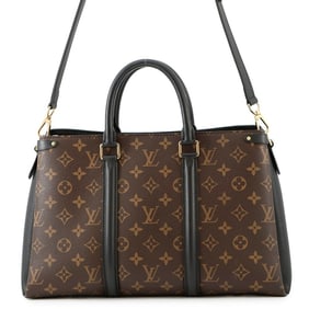 Louis Vuitton Monogram Macassar Soufflot NV MM Handbag M44817, 2-way shoulder bag, black